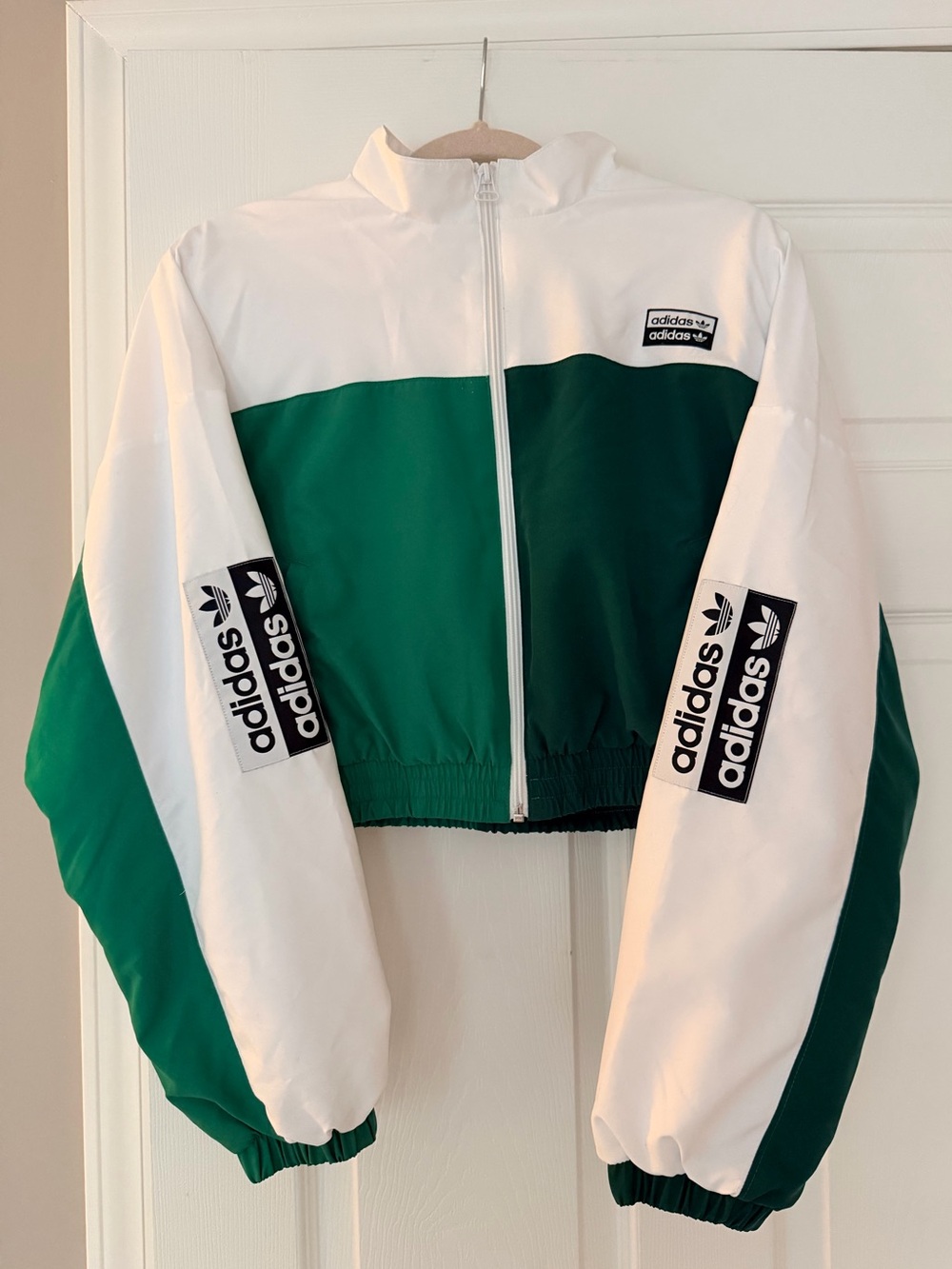 Adidas Originals Cropped Track Jacket in Green